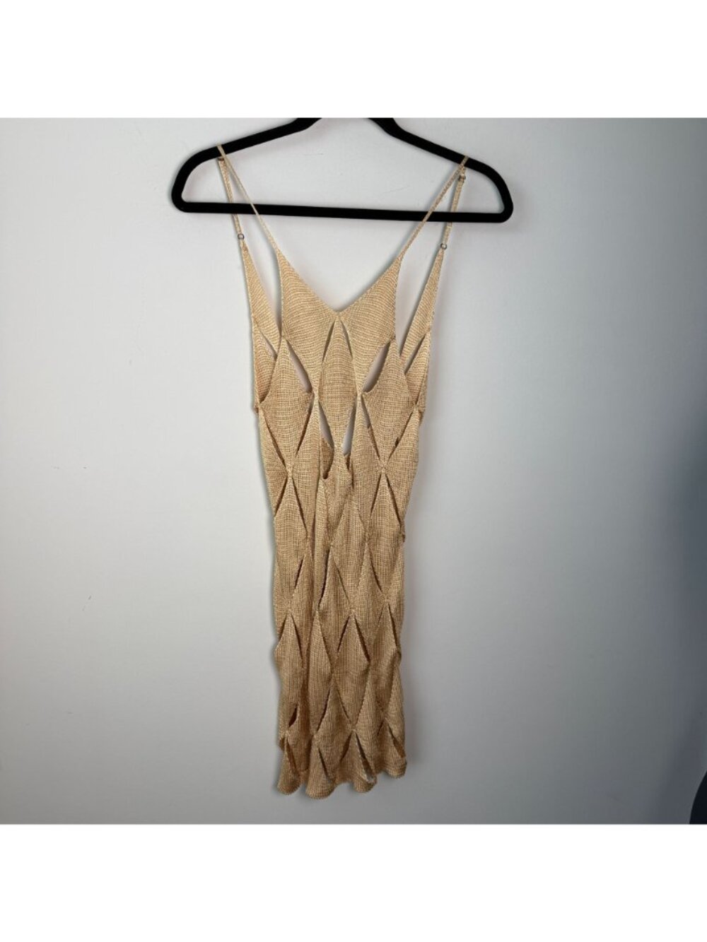 Isa Boulder First Argyle Mini Dress Coverup Champagne Illusion NWT S Resortwear - Picture 5 of 14